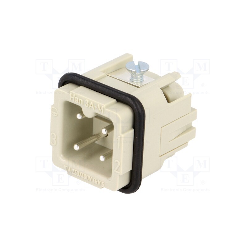 1 pcs x HARTING - 9200032611 - Connector: HDC, contact insert, male, Han® A, PIN: 4, 3+PE, size 3A