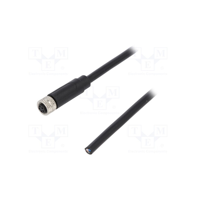 1 pcs x DEGSON ELECTRONICS - PM-M8B-05P-FF-SL7A01-00A(H) - Connector: M8, female, PIN: 5, straight, plug, 3A, IP65,IP67, 30V, 1m