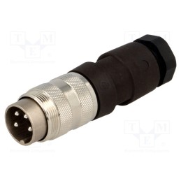 1 pcs x AMPHENOL - T3300002U - Connector: M16, plug, male, soldering, for cable, PIN: 4, 5A, 300V