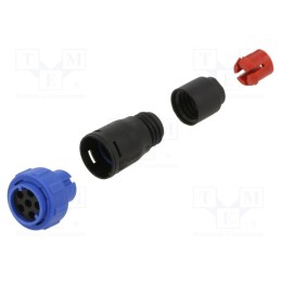 1 pcs x BULGIN - PX0410/06S/4550 - Connector: circular, plug, female, PIN: 6, w/o contacts, for cable