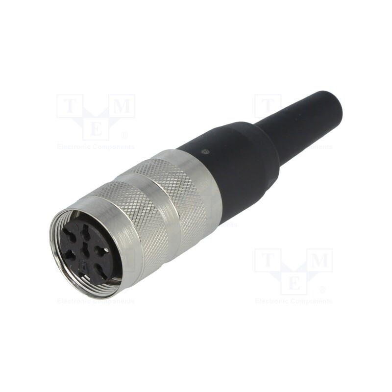 1 pcs x AMPHENOL - T3401001U - Connector: M16, plug, female, soldering, for cable, PIN: 6, 5A, 300V