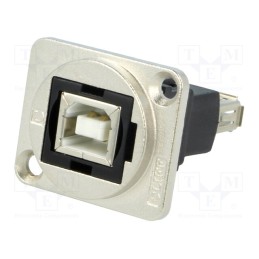 1 pcs x CLIFF - CP30207NM - Coupler, USB A socket,USB B socket, FT, USB 2.0, metal, 19x24mm