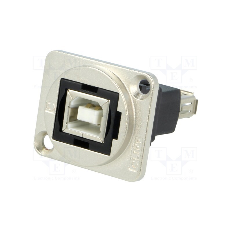 1 pcs x CLIFF - CP30207NM - Coupler, USB A socket,USB B socket, FT, USB 2.0, metal, 19x24mm
