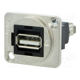 1 pcs x CLIFF - CP30208NM - Coupler, USB A socket,both sides, FT, USB 2.0, metal, 19x24mm
