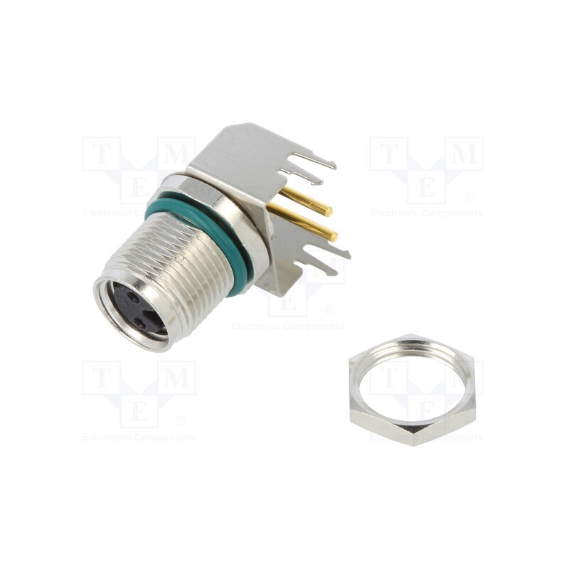 1 pcs x AMPHENOL LTW - M8AS-02PFFR-SF8001 - Connector: M8, female, PIN: 2, angled 90°, on PCBs, socket, 4A, IP68