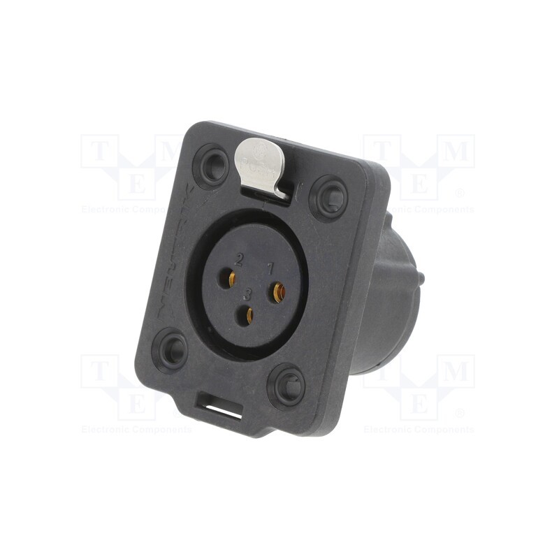 1 pcs x NEUTRIK - NC3FDX-TOP - Socket, XLR, female, PIN: 3, straight, with push button, soldering