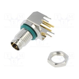 1 pcs x AMPHENOL LTW - M8AS-03PMMR-SF8001 - Connector: M8, male, PIN: 3, angled 90°, on PCBs, socket, 4A, IP68