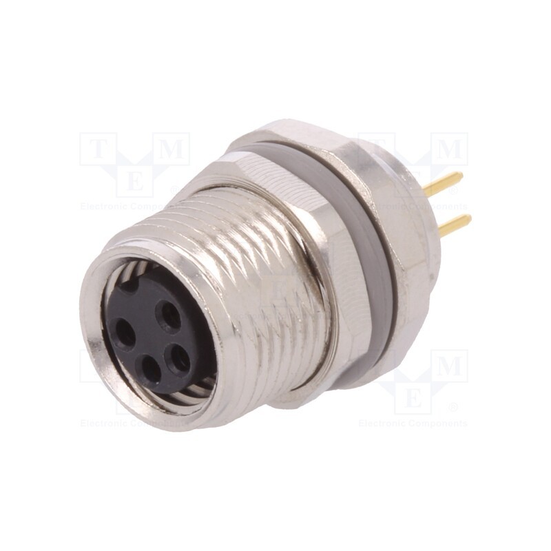 1 pcs x TE Connectivity - T4041017041-000 - Connector: M8, female, PIN: 4, unshielded, socket, IP67, 30V, 2÷4.5mm