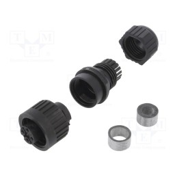 1 pcs x HIRSCHMANN - 934125900 CA 2 LD SCHWARZ GEB - Connector: circular, female, IP67, CA, for cable, straight
