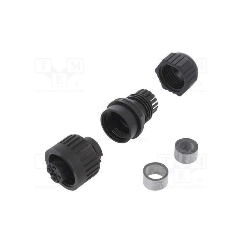 1 pcs x HIRSCHMANN - 934125900 CA 2 LD SCHWARZ GEB - Connector: circular, female, IP67, CA, for cable, straight