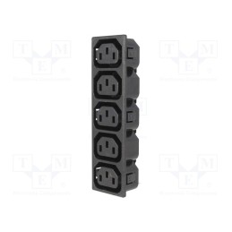 1 pcs x SCHURTER - 909.0031 - Connector: AC supply, splitter, 10A, 250VAC, IEC 60320, C13 (F)