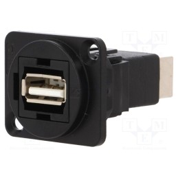 1 pcs x CLIFF - CP30209NMB - Coupler, USB A socket,USB B socket, FT, USB 2.0, metal, 19x24mm