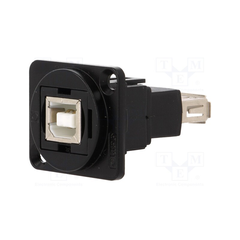 1 pcs x CLIFF - CP30207NMB - Coupler, USB A socket,USB B socket, FT, USB 2.0, metal, 19x24mm