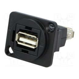 1 pcs x CLIFF - CP30208NMB - Coupler, USB A socket,both sides, FT, USB 2.0, metal, 19x24mm