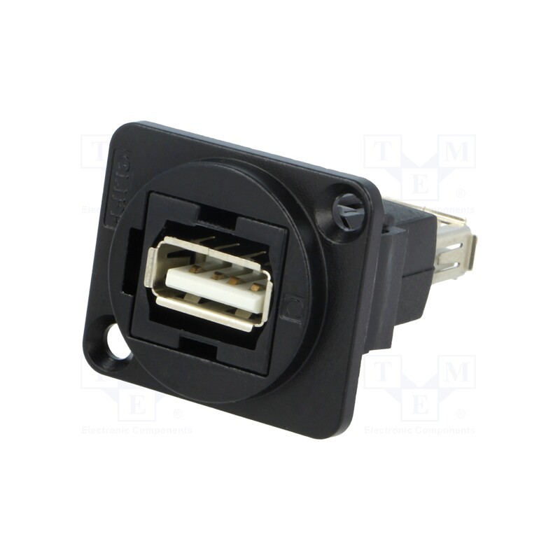 1 pcs x CLIFF - CP30208NMB - Coupler, USB A socket,both sides, FT, USB 2.0, metal, 19x24mm