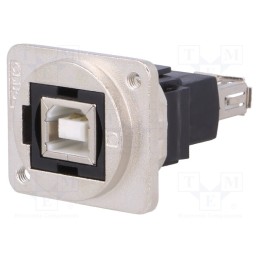 1 pcs x CLIFF - CP30207NM3 - Coupler, USB A socket,USB B socket, FT, USB 2.0, metal, 19x24mm