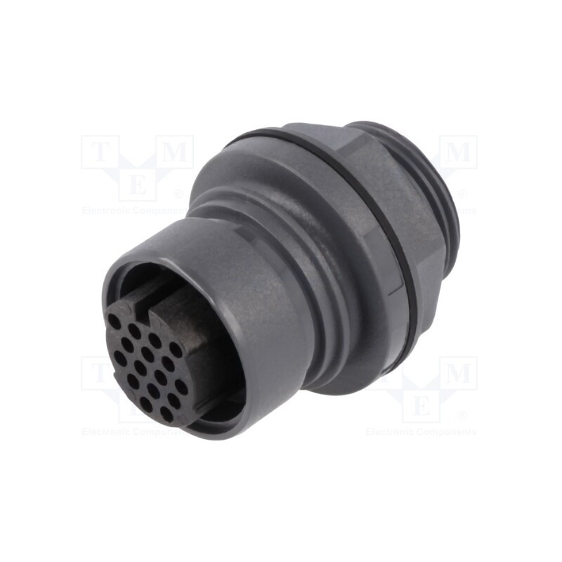 1 pcs x BULGIN - PXP6012/16S/CR - Connector: circular, socket, female, PIN: 16, w/o contacts, UL94V-0