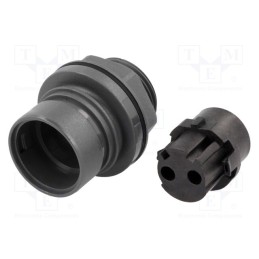 1 pcs x BULGIN - PXP6012/02S/CR - Connector: circular, socket, female, PIN: 2, w/o contacts, UL94V-0