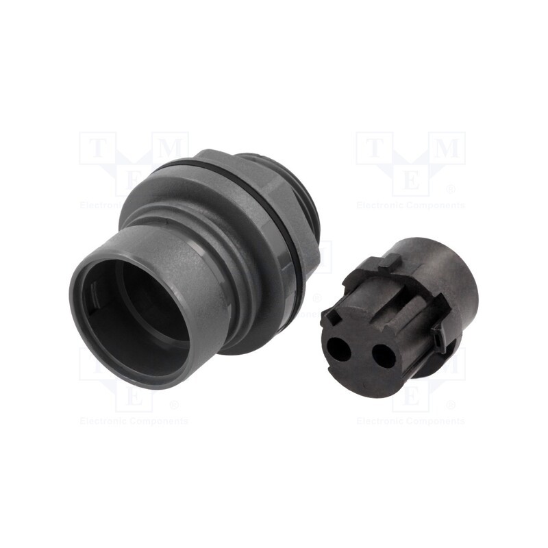 1 pcs x BULGIN - PXP6012/02S/CR - Connector: circular, socket, female, PIN: 2, w/o contacts, UL94V-0