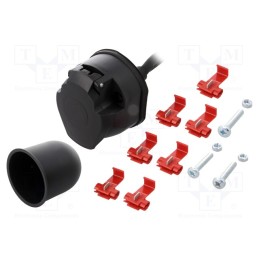 1 set x TESAT - WH12-02-200 - Connector: automotive, socket, for panel mounting, PIN: 7, 2m