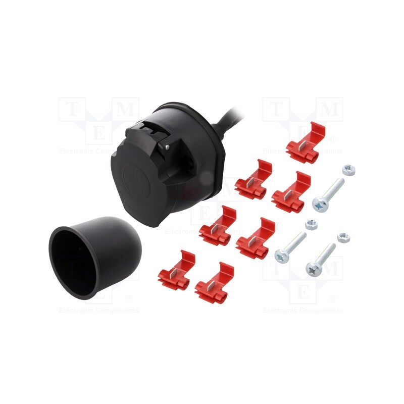 1 set x TESAT - WH12-02-200 - Connector: automotive, socket, for panel mounting, PIN: 7, 2m