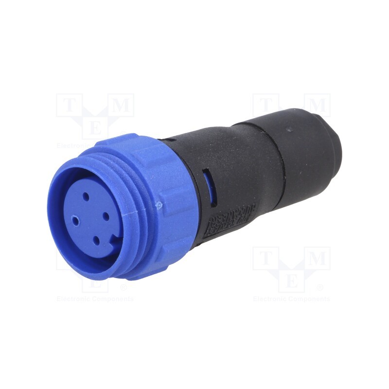 1 pcs x BULGIN - PX0411/04S/4550 - Connector: circular, plug, female, PIN: 4, w/o contacts, for cable