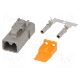1 pcs x DEUTSCH - S-DTP 06-2 S - Connector: wire-wire, DTP, female, plug, for cable, PIN: 2, crimped