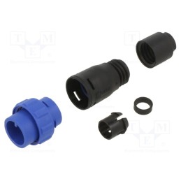 1 pcs x BULGIN - PX0410/03P/6570 - Connector: circular, plug, male, PIN: 3, w/o contacts, for cable