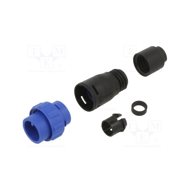 1 pcs x BULGIN - PX0410/03P/6570 - Connector: circular, plug, male, PIN: 3, w/o contacts, for cable