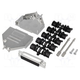 1 pcs x ENCITECH - DTZK25-HDS-K - D-Sub HD, PIN: 44, plug, female, soldering, for cable, black