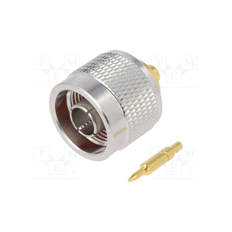 1 pcs x AMPHENOL RF - 172133 - Plug, N, male, straight, 50Ω, soldering,crimped, for cable, PTFE