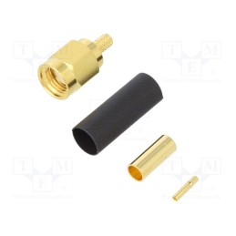 1 pcs x AMPHENOL RF - 132114RP - Plug, RP-SMA, reverse,female, straight, 50Ω, soldering,crimped