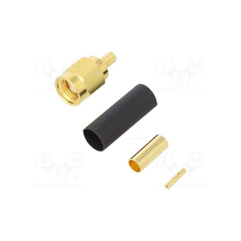 1 pcs x AMPHENOL RF - 132114RP - Plug, RP-SMA, reverse,female, straight, 50Ω, soldering,crimped