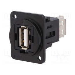 1 pcs x CLIFF - CP30208NM3B - Coupler, USB A socket,both sides, FT, USB 2.0, metal, 19x24mm