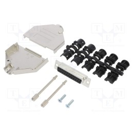 1 pcs x Amphenol Communications Solutions - L17DTZK25+L77SDB25S - D-Sub, PIN: 25, female, straight, soldering, for cable, gold f