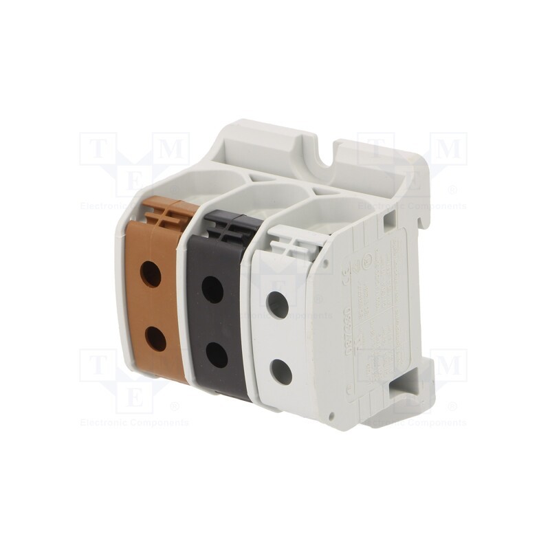 1 pcs x SIMET - 81004022 - Splice terminal: rail, 50mm2, ways: 3, terminals: 6, screw terminal