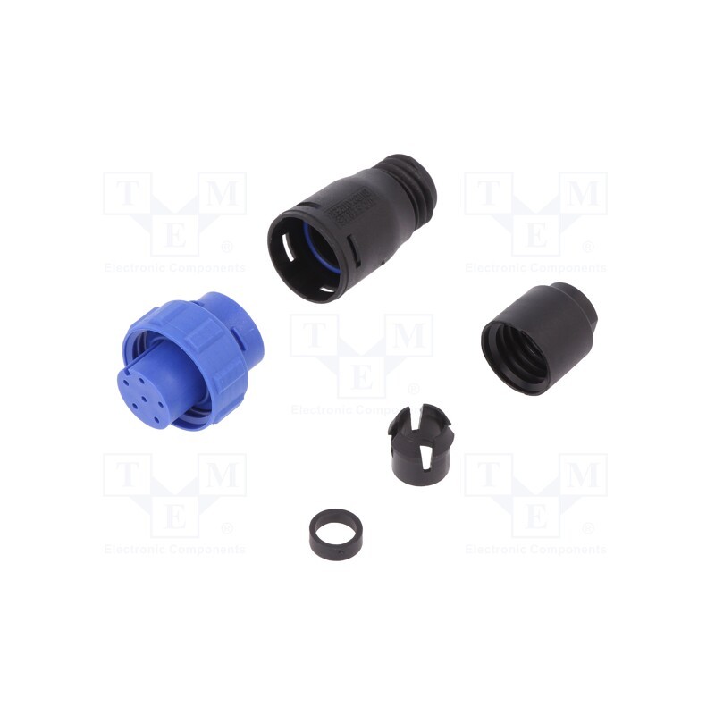 1 pcs x BULGIN - PX0410/06S/6570 - Connector: circular, plug, female, PIN: 6, w/o contacts, for cable