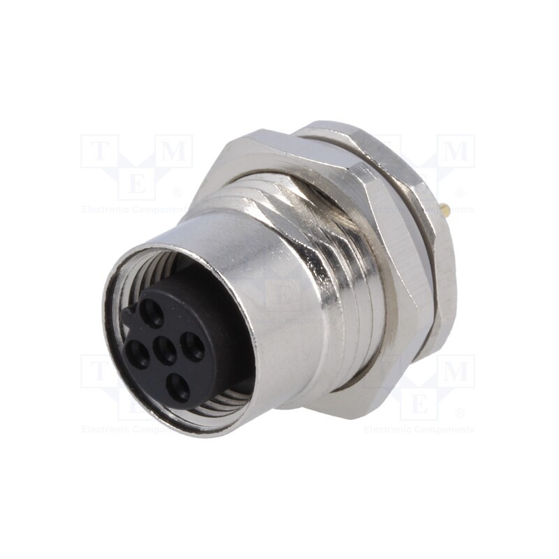 1 pcs x TE Connectivity - T4141412051-000 - Socket, M12, PIN: 5, female, B code-Profibus, THT, IP67, straight