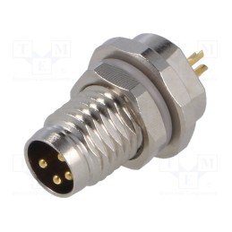 1 pcs x TE Connectivity - T4030014041-000 - Connector: M8, male, PIN: 4, unshielded, socket, IP67, 30V, 2.5÷4.5mm