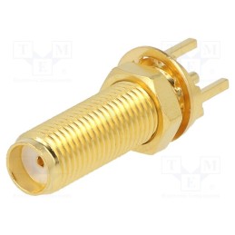 1 pcs x MUELLER ELECTRIC - BU-1420701491 - Socket, SMA, female, straight, 50Ω, THT, PTFE, gold-plated
