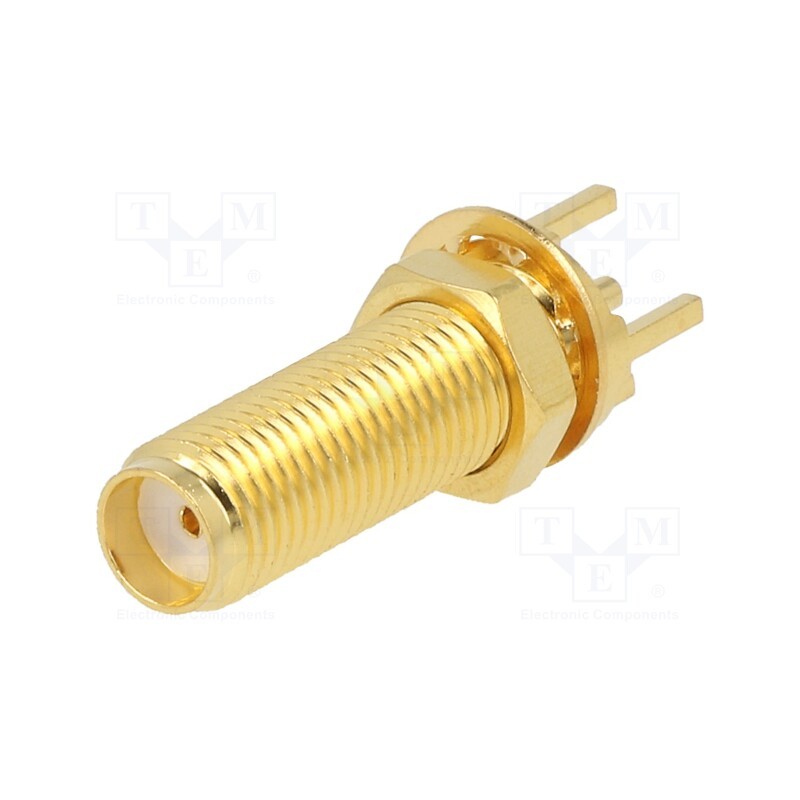 1 pcs x MUELLER ELECTRIC - BU-1420701491 - Socket, SMA, female, straight, 50Ω, THT, PTFE, gold-plated