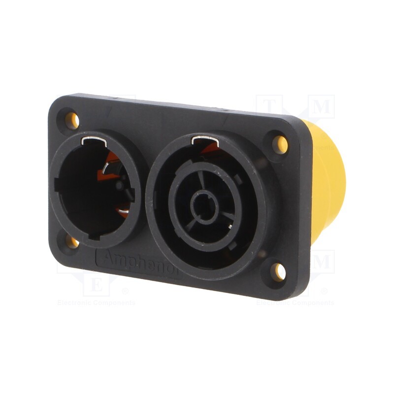 1 pcs x AMPHENOL - HPT-3-CC - Socket, AC supply, male + female, PIN: 3, 16A, 250V, thermoplastic