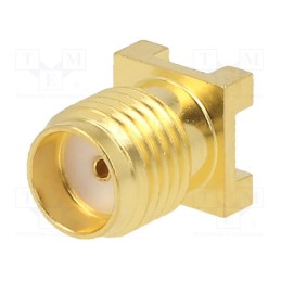 1 pcs x MUELLER ELECTRIC - BU-1420711201 - Socket, SMA, female, vertical, 50Ω, SMT, on PCBs, PTFE, gold-plated