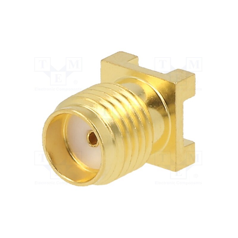 1 pcs x MUELLER ELECTRIC - BU-1420711201 - Socket, SMA, female, vertical, 50Ω, SMT, on PCBs, PTFE, gold-plated