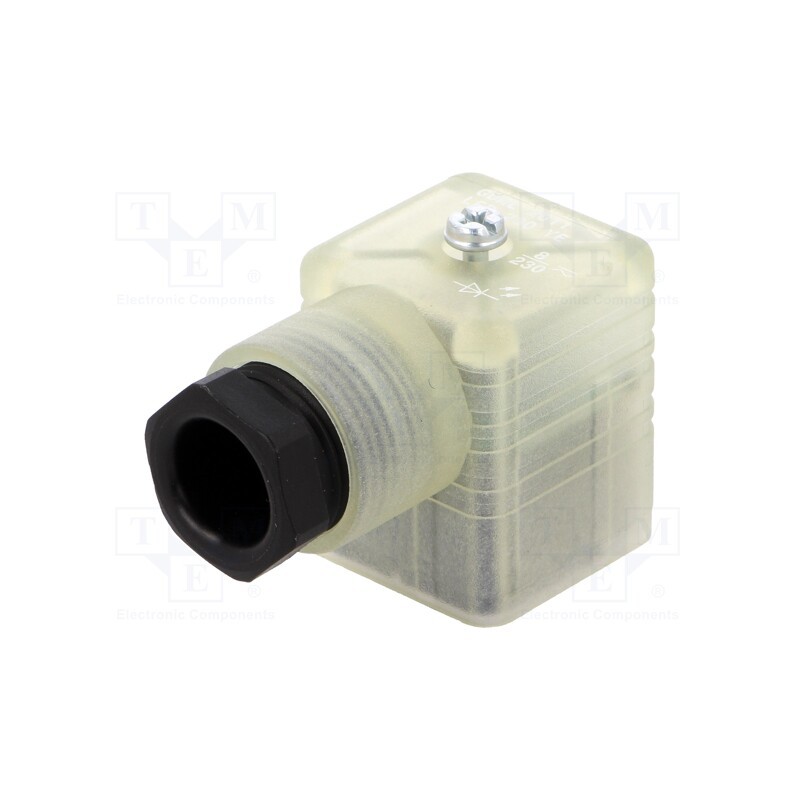 1 pcs x HIRSCHMANN - 933739212 GDML 2011 LED 230 YE SCHWARZ - Connector: valve connector, plug, form A, 18mm, female, PIN: 3, PG