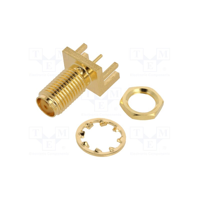 1 pcs x AMPHENOL RF - 132289 - Socket, SMA, female, card edge, straight, 50Ω, SMT, PTFE, Mat: brass