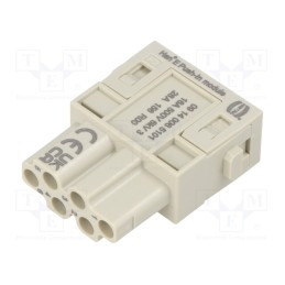 1 pcs x HARTING - 9140065101 - Connector: HDC, module, female, Han-Modular®, PIN: 6, push-in, 16A
