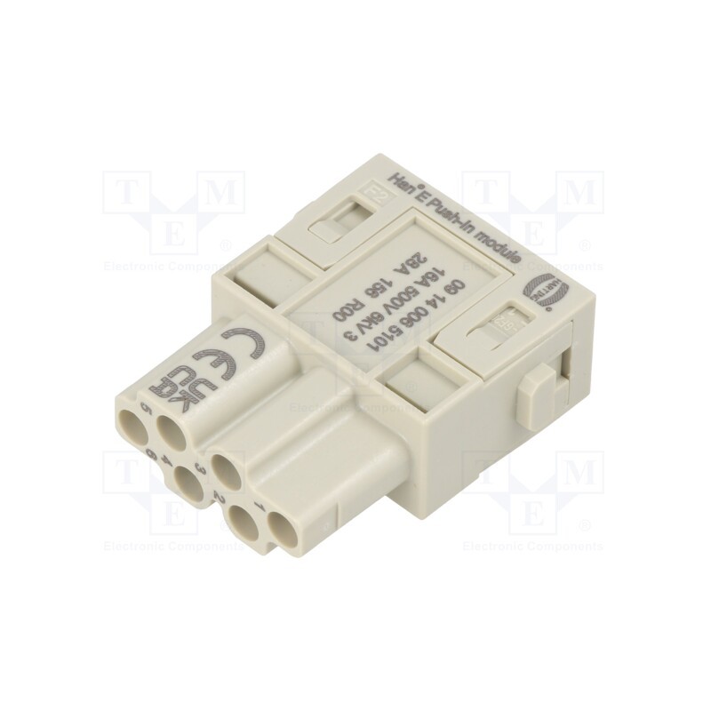 1 pcs x HARTING - 9140065101 - Connector: HDC, module, female, Han-Modular®, PIN: 6, push-in, 16A