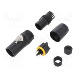 1 pcs x AMPHENOL - HPT-3-M - Plug, AC supply, male, PIN: 3, for cable, 16A, 250V, thermoplastic