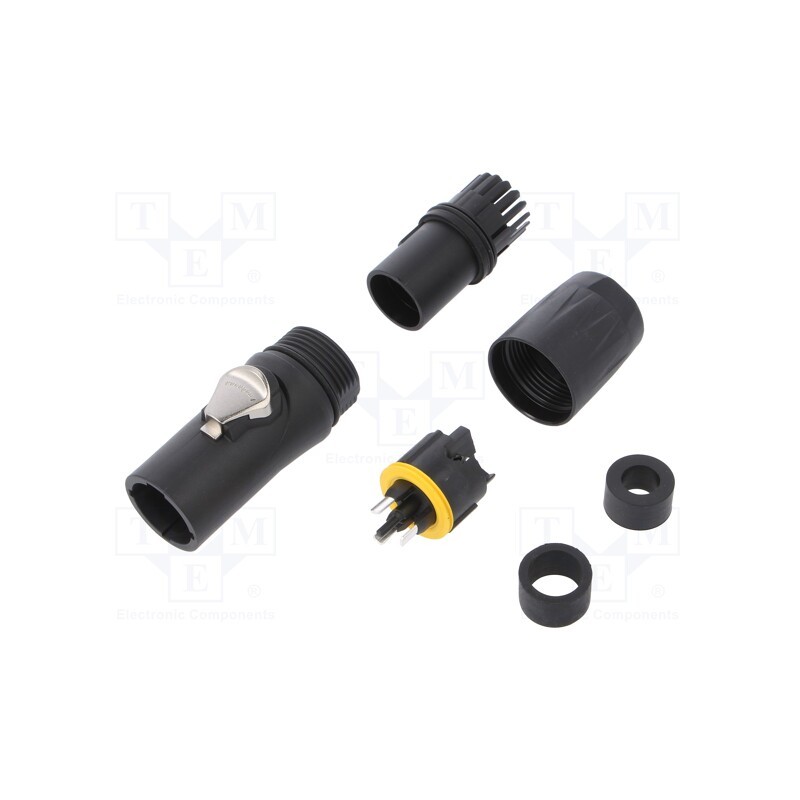 1 pcs x AMPHENOL - HPT-3-M - Plug, AC supply, male, PIN: 3, for cable, 16A, 250V, thermoplastic